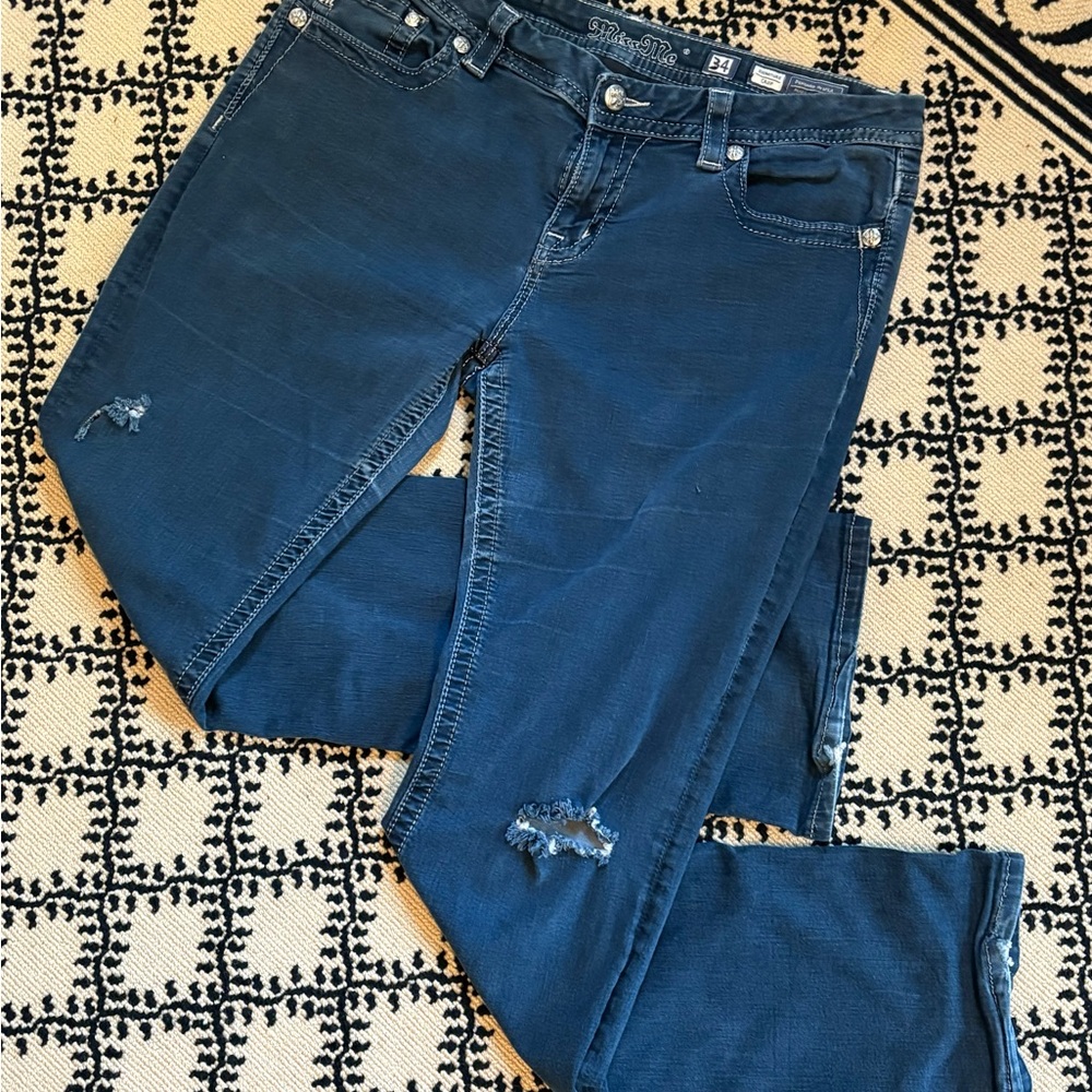 Miss Me Dark Blue Distressed Skinny Jeans
